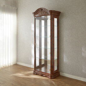 サルタレッリ アマルフィ 1ドアグラスカップボード (食器棚 飾り棚) ウォールナット色 幅83cm / 茶 茶色 イタリア製 プリンセス 姫系 おしゃれ エレガント アンティーク クラシック saltarelli mobili