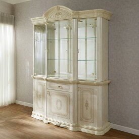 サルタレッリ アマルフィ 3ドアキャビネット (食器棚 飾り棚) アイボリー 幅166cm / 輸入家具 白家具 イタリア製 プリンセス 姫系 おしゃれ エレガント アンティーク クラシック saltarelli mobili
