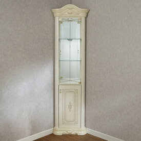 サルタレッリ アマルフィ コーナーキャビネット (食器棚 飾り棚) アイボリー 幅58cm / 輸入家具 白家具 イタリア製 プリンセス 姫系 おしゃれ エレガント アンティーク クラシック saltarelli mobili
