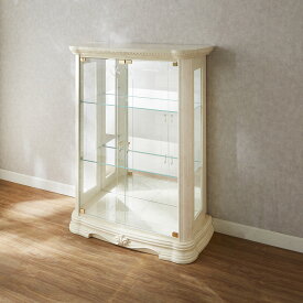 サルタレッリ アマルフィ 2ドアカップボード キュリオ (食器棚 飾り棚) アイボリー 幅92cm / 輸入家具 白家具 イタリア製 プリンセス 姫系 おしゃれ エレガント アンティーク クラシック saltarelli mobili