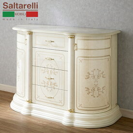 サルタレッリ フローレンス 3ドアサイドボード アイボリー 幅129cm / 輸入家具 白家具 イタリア製 プリンセス 姫系 おしゃれ エレガント アンティーク クラシック saltarelli mobili