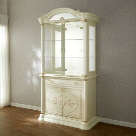 サルタレッリ フローレンス 2ドアキャビネット (食器棚 飾り棚) アイボリー 幅114cm / 輸入家具 白家具 イタリア製 プリンセス 姫系 おしゃれ エレガント アンティーク クラシックン saltarelli mobili