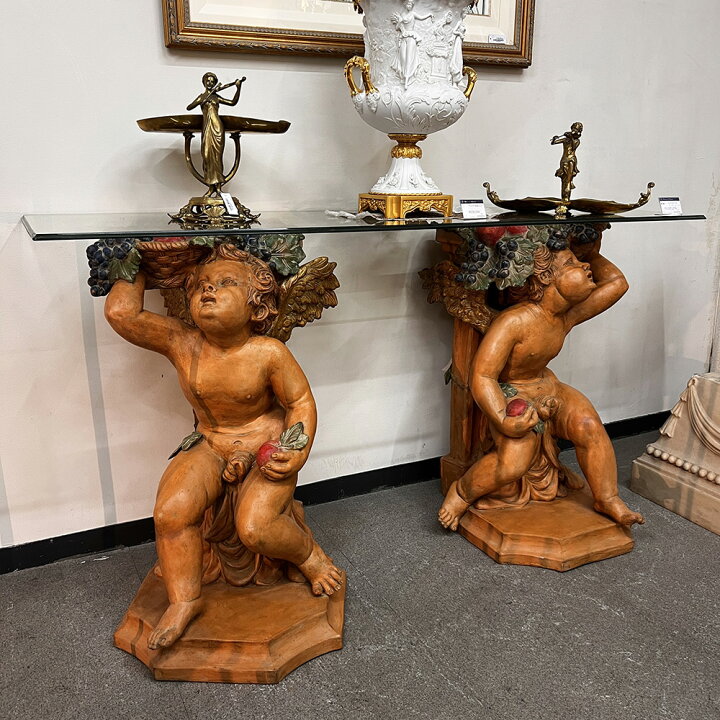 楽天市場】ガラス天板 コンソールテーブル 552+520012 展示現品 / 輸入 