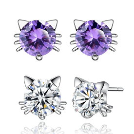ピアス 猫耳 ネコ顔 人気の キラキラ シンプル ピアス アクセサリー 送料無料 ポイント消化 贈り物