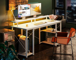 AODK �Q�[�~���O�f�X�N �p�\�R���f�X�N �R���Z���g&LED�t�� �� pc�f�X�N ��140cm �������b�N&���j�^�[��t�� �׋��� �Q�[���f�X�N computer desk ���[�N�f�X�N �I�t�B�X�f�X�N ���� ���E����ւ��Ή�