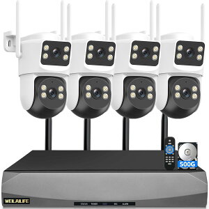 �y2.4G/5G�Ή��E�o�����ʘb�E�f���A�������Y�zWEILAILIFE �h�ƃJ���� PTZ ���O �������C�����X �Ď��J���� 4��Z�b�g �^��@ 400����f �Z�L�����e�B �h�ƃJ�����V�X�e�� �ƒ�p �H���s�v Wi-Fi 16��