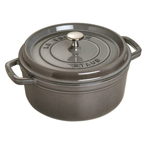 �X�g�E�u(Staub) �u �s�R �R�R�b�g ���E���h �O���[ 18cm �v ���� ���� �z�[���[ �� IH�Ή� �y�V���A���i���o�[�t�����{���K�̔��i�z La Cocotte Round 40509-484