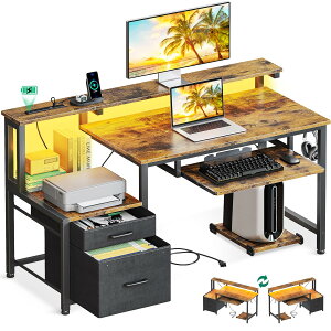 AODK �p�\�R���f�X�N �Q�[�~���O�f�X�N �����o��&�L�[�{�[�h�X���C�_�[�t�� ��120cm �� pc�f�X�N computer desk ?�q �R���Z���g&LED�t�� �Q�[���f�X�N ���� CPU�X�^���h�t�� �ݑ�[�N ���E����ւ�