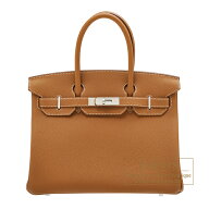 エルメス　バーキン30　ゴールド　トゴ　シルバー金具　HERMES　Birkin bag 30　Gold　Togo leather　Sil…
