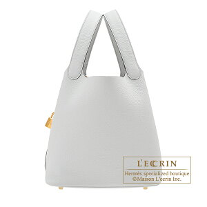 �G�����X�@�s�R�^�����b�N22/MM�@�u���[�y�[���@�g�������N���}���X�@�S�[���h����@HERMES�@Picotin Lock bag 22/MM�@Blue pale�@Clemence leather�@Gold hardware