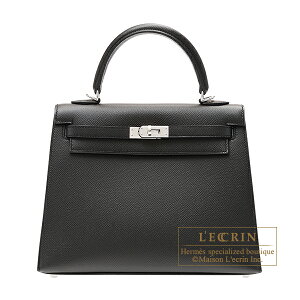 �G�����X�@�P���[25/�O�D���@�u���b�N�@���H�[�G�v�\���@�V���o�[����@HERMES�@Kelly bag 25�@Sellier�@Black�@Epsom leather�@Silver hardware