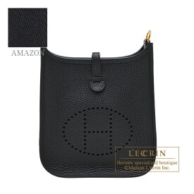 エルメス　エヴリンアマゾンTPM　ブラック　トリヨンクレマンス　ゴールド金具　HERMES　Evelyne Amazon bag TPM　Black　Clemence leather　Gold hardware