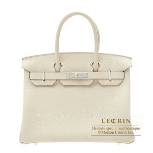 �G�����X�@�o�[�L��30�@�N���@�g�S�@�V���o�[����@HERMES�@Birkin bag 30�@Craie�@Togo leather�@Silver hardware