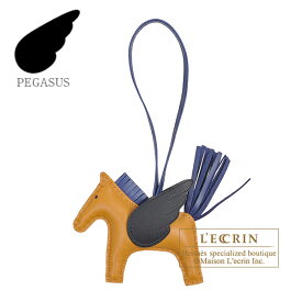 エルメス　ロデオチャームペガサスPM　セサミ/ブルーサフィール/ブラック　アニョーミロ/スイフト　HERMES　Rodeo charm Pegasus PM　Sesame/Blue saphir/Black　Agneau/Swift leather