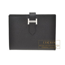 エルメス　ベアンコンパクト　ブラック　ヴォーエプソン　シルバー金具　HERMES　Bearn compact wallet　Black　Epsom leather　Silver hardware