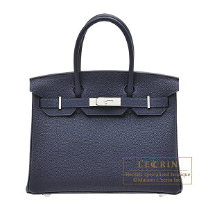 �G�����X�@�o�[�L��30�@�u���[�j���C�@�g�S�@�V���o�[����@HERMES�@Birkin bag 30�@Blue nuit�@Togo leather�@Silver hardware