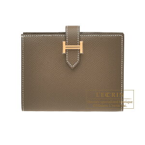 �G�����X�@�x�A���R���p�N�g�@�G�g�D�[�v�@���H�[�G�v�\���@�S�[���h����@HERMES�@Bearn compact wallet�@Etoupe grey�@Epsom leather�@Gold hardware