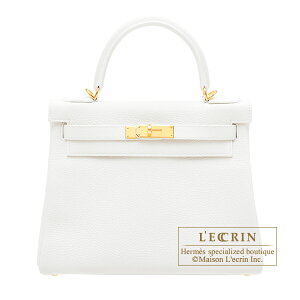 GX@P[28/D@j[zCg@gN}X@S[h@HERMES@Kelly bag 28@Retourne@New white@Clemence leather@Gold hardware