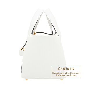 GX@sR^bN18/PM@j[zCg@gN}X@S[h@HERMES@Picotin Lock bag 18/PM@New white@Clemence leather@Gold hardware