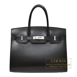 �G�����X�@�o�[�L���Z���G30�@�u���b�N�@�{�b�N�X�J�[�t�@�V���o�[����@HERMES�@Birkin Sellier bag 30�@Black�@Box calf leather�@Silver hardware