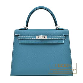 エルメス　ケリー25/外縫い　ニューブルージーン　ヴォーエプソン　シルバー金具　HERMES　Kelly bag 25　Sellier　New blue jean　Epsom leather　Silver hardware