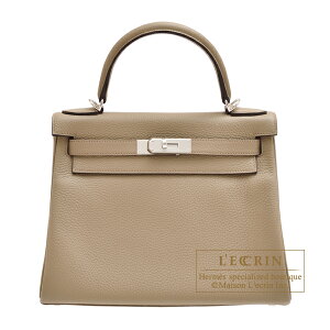 GX@P[28/D@x[W}t@@gN}X@Vo[@HERMES@Kelly bag 28@Retourne@Beige marfa@Clemence leather@Silver hardware