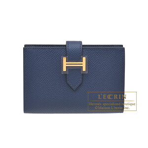 GX@xA~j@u[lCr[@H[Gv\@S[h@HERMES@Bearn Mini wallet@Blue navy@Epsom leather@Gold hardware