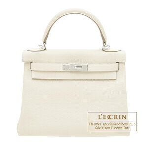 GX@P[28/D@N@gS@Vo[@HERMES@Kelly bag 28@Retourne@Craie@Togo leather@Silver hardware