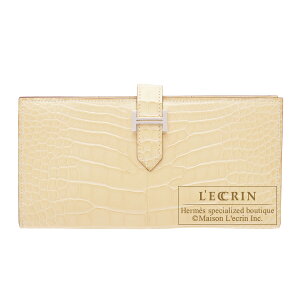 GX@xAXt@@j@NR_C@AQ[^[}bg@Vo[@HERMES@Bearn Soufflet@Vanille@Matt alligator crocodile skin@Silver hardware