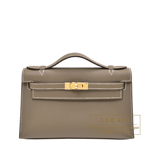 GX@|VFbgP[@GgD[v@XCtg@S[h@HERMES@Kelly pochette@Etoupe grey@Swift leather@Gold hardware