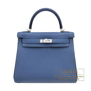 �G�����X�@�P���[25/���D���@�u���[�^�C�@�g�S�@�V���o�[����@HERMES�@Kelly bag 25�@Retourne�@Blue tie�@Togo leather�@Silver hardware