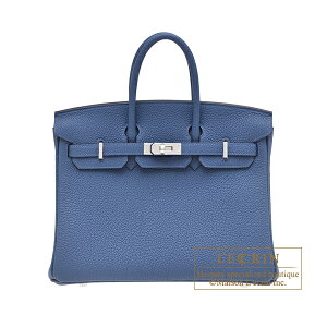 �G�����X�@�o�[�L��25�@�u���[�^�C�@�g�S�@�V���o�[����@HERMES�@Birkin bag 25�@Blue tie�@Togo leather�@Silver hardware