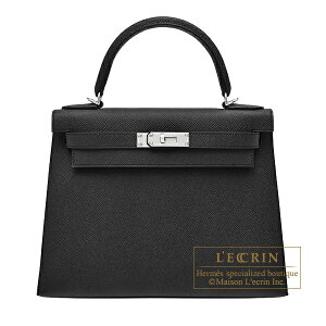 エルメス ケリー28/外縫い ブラック ヴォーエプソン シルバー金具 HERMES Kelly bag 28 Sellier Black Epsom leather Silver hardware