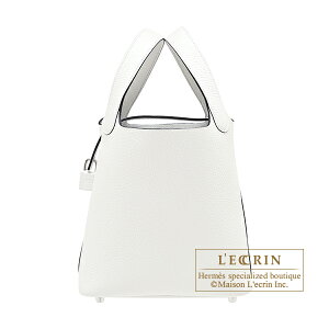 GX@sR^bN18/PM@zCg@gN}X@Vo[@HERMES@Picotin Lock bag 18/PM@White@Clemence leather@Silver hardware