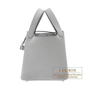GX@sR^bN18/PM@u[OVG@gN}X@Vo[@HERMES@Picotin Lock bag 18/PM@Blue glacier@Clemence leather@Silver hardware