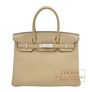�G�����X�@�o�[�L��30�@�v�V�G�[���@�g�S�@�V���o�[����@HERMES�@Birkin bag 30�@Poussiere�@Togo leather�@Silver hardware