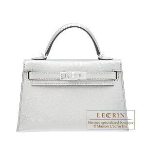 �G�����X�@�P���[�~�j/�O�D���@�A���W�����@�V�F�u���V�����L���@�V���o�[����@HERMES�@Kelly bag mini�@Sellier�@Argent�@Chevre chamkila goatskin�@Silver hardware