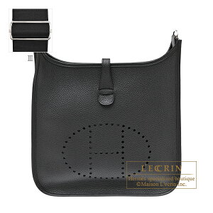�G�����X�@�G������3 29/PM�@�u���b�N�@�g�������N���}���X�@�V���o�[����@HERMES�@Evelyne 3 bag 29/PM�@Black�@Clemence leather�@Silver hardware