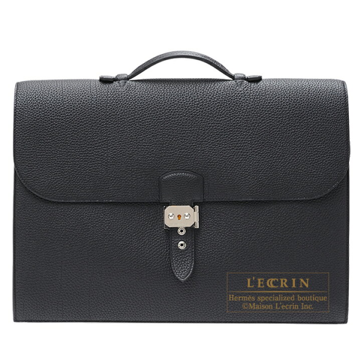 楽天市場】エルメス サックアデペッシュ41 ブラック トゴ シルバー金具  