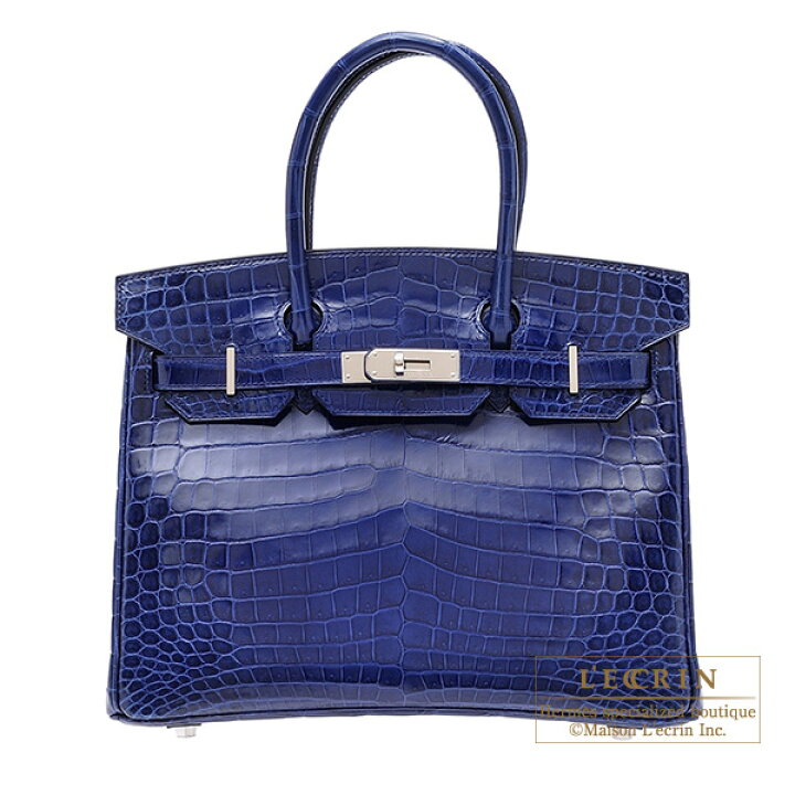 楽天市場】エルメス バーキン30 ブルーサフィール クロコダイル 