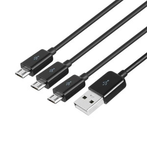 USBスプリッター充電ケーブル、3 in 1 USB 2.0 Aオスから3マイクロUSBオス1から3同期充電ケーブルアダプターコード1m