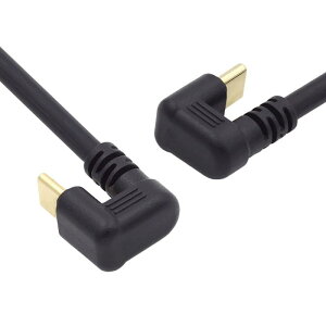 CYケーブル 1.8m USB-C Type-C - Type-Cケーブル Gen2 10Gbps 65W デュアル 90度 左右角度タイプ
