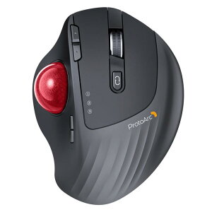 ProtoArc �g���b�N�{�[���}�E�X EM01 NL 2.4G��Bluetooth���Ή� 3��f�o�C�X�����ڑ����C�����X�}�E�X 5�i�K����DPI 7�{�^�� �g���b�N�{�[���}�E�X���� windows/mac/iPad�Ή� USB-C�[�d�� 900mAh��
