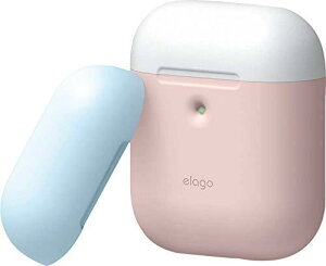 �yelago�z AirPods2 �P�[�X �ϏՌ� �V���R�� �V���v�� �J�o�[ �o�C�J���[ �c�[�g�� �f�U�C�� �Ռ� �z�� ���h�~ �ی� �A�N�Z�T���[ DUO CASE [ AirPods 2 Wireless Charging Case ��2���� �G�A�[