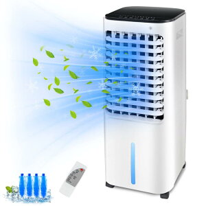 Euiyi 冷風機 冷風扇 電気冷風機 【3方向で吸水し・冷感UP・12L大容量】冷風扇風機 スポットクーラー 冷房LED液晶画面12L大容量タンク 3つモード 3段階風量 静音 自動首振り ルーバー機能 24時間