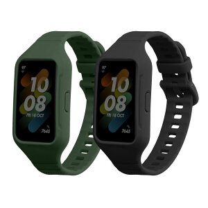 [kwmobile] 2x �����o���h Huawei Band 7 / Band 6 / Honor Band 6�Ή� �x���g - �V���R���o���h �\�t�g TPU �ϋv�� ���F/�O���[