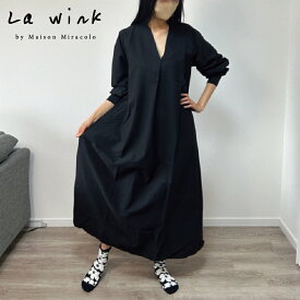 ワンピース レディース Aライン 無地 Vネック 長袖 ロング 大きいサイズ ゆったり ロング丈 体型カバー シンプル ロングワンピース 春 夏 オールインワン ブラック 黒