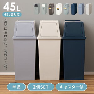 \ 10%OFFクーポンすぐ使える! / ゴミ箱 おしゃれ 45リットル 45L 分別 スリム ふた付き キッチン ダストボックス 縦型 横型 臭わない 積み重ね フラップ式 北欧 リビング インテリア アースカ