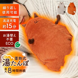 湯たんぽ 充電式 充電 柔らかい アニマル カバー 付き あたたかい お湯不要 ぬいぐるみ おしゃれ かわいい 可愛い もこもこ キャラクター たぬき きつね コードレス 足 足元 腰 お腹 背中 手 生理痛 ソフト 蓄熱式 長時間 布団 冬