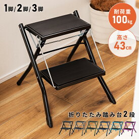 ＼ 10%OFFクーポンすぐ使える！ ／ 脚立 踏み台 2段 1脚 2脚セット 3脚セット 折りたたみ 薄い 軽量 室内 足場台 階段 段差 折り畳み おしゃれ 小さい ステップ台 昇降 洗面所 スリム ブラック キッズ 手洗い 子供 キッチン トイレ スチール コンパクト グレー
